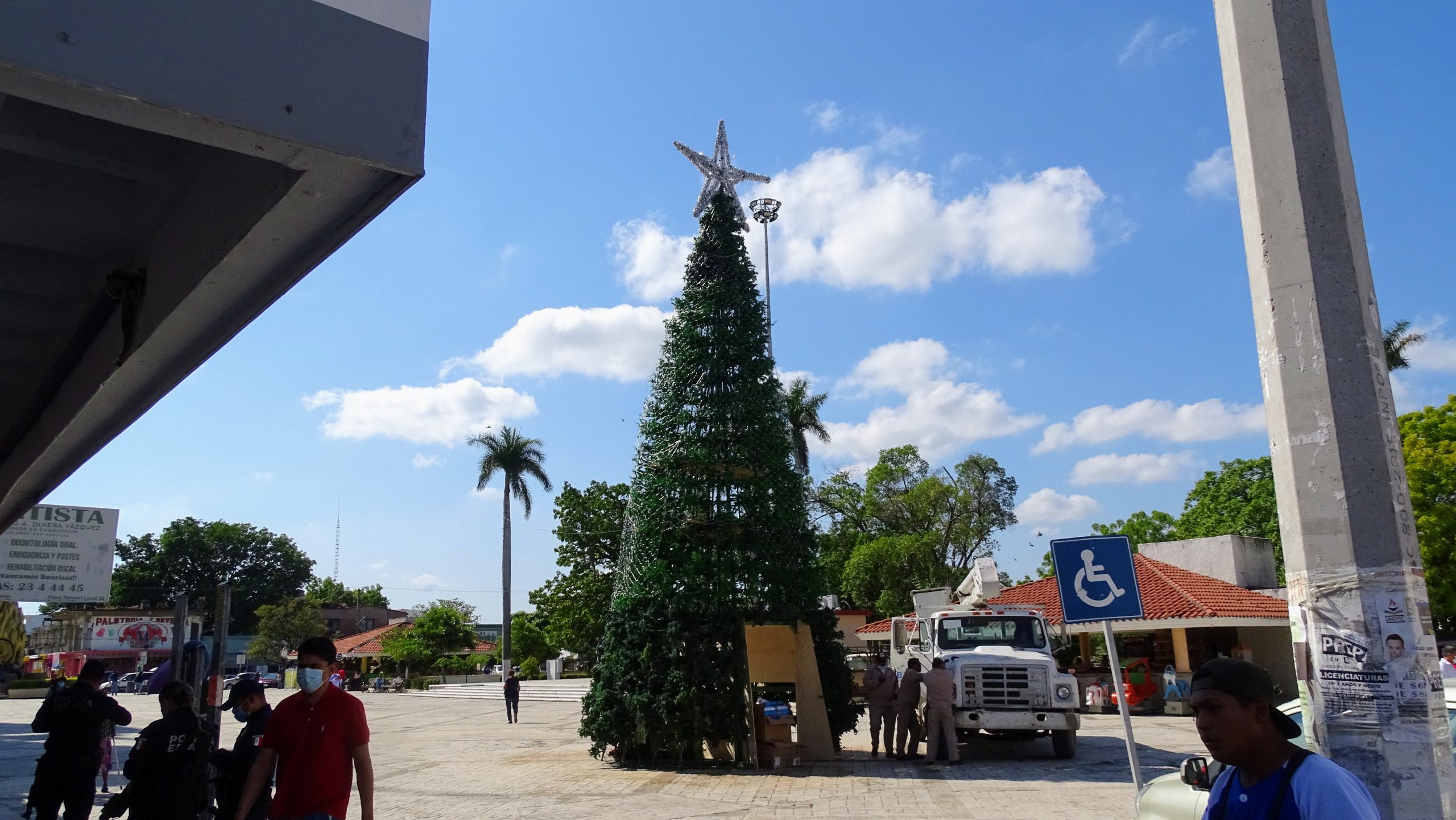 Instalación de pino navideño